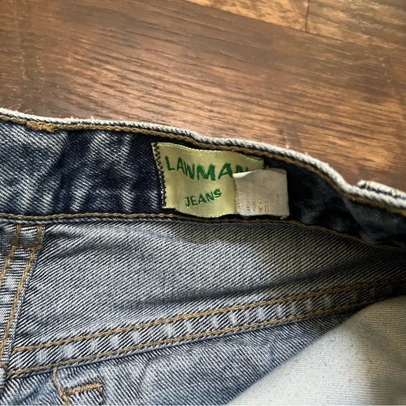 Vintage Lawman Spellout high rise denim rodeo western jeans Sz 7 24” x 30” - Picture 5 of 12
